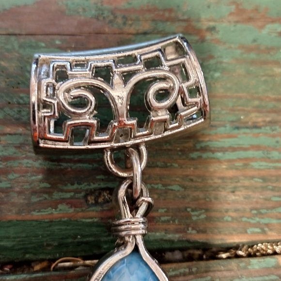 4 inch Wrapped Turquoise Pendant - Picture 2 of 2